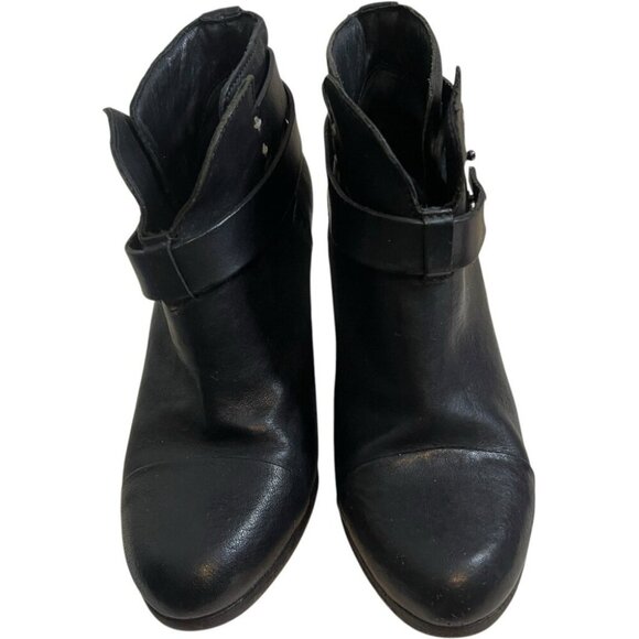 Rag Bone Womens Harrow Bootie Black Size EU 36 M US 6 Leather 3.5" Stacked Heel - Picture 2 of 9